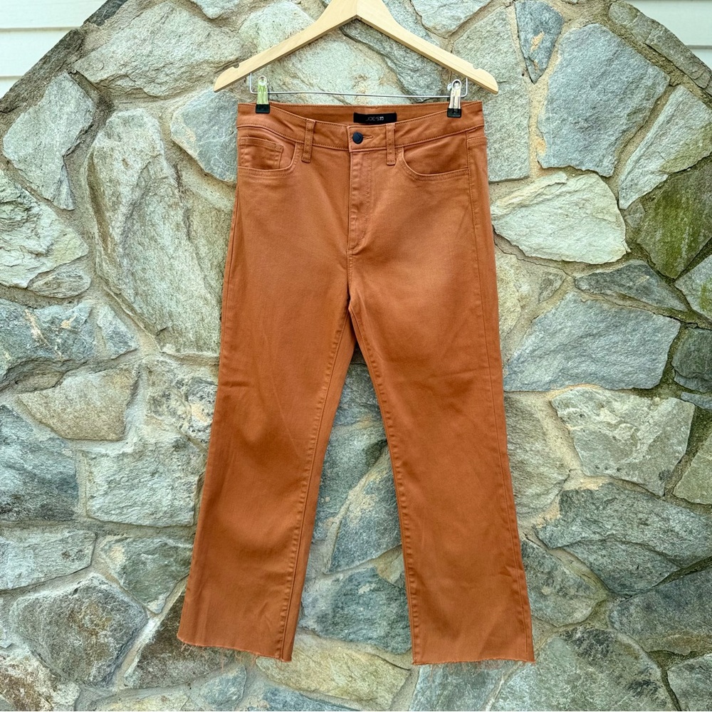 Joes Jeans The Callie Bootcut Crop Coated Raw Hem Stretch Pants